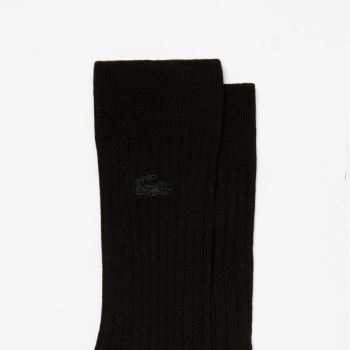 Lacoste Ribbed Cotton Blend Socks Pánské - Ponožky Černé | CZ-tX2IrP